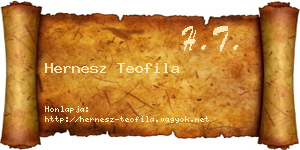 Hernesz Teofila névjegykártya